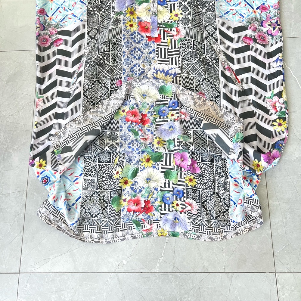 JOHNNY WAS Madrigal Muse Floral Silk Printed Over The Knee Dress Sz M NWOT - Picture 14 of 16